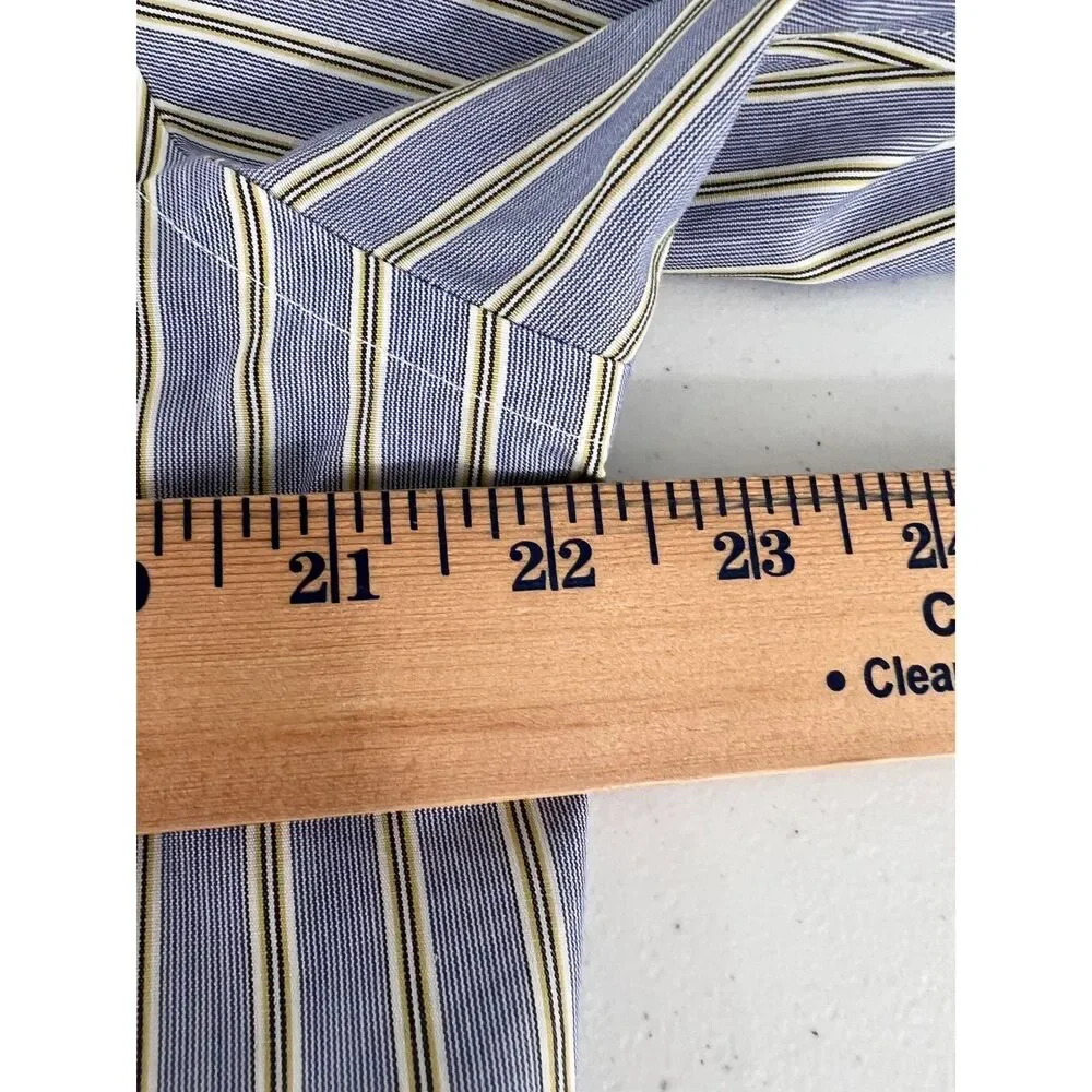 Banana Republic Non-Iron Classic Fit Button Up Shirt Blue Yellow Stripe Men's M